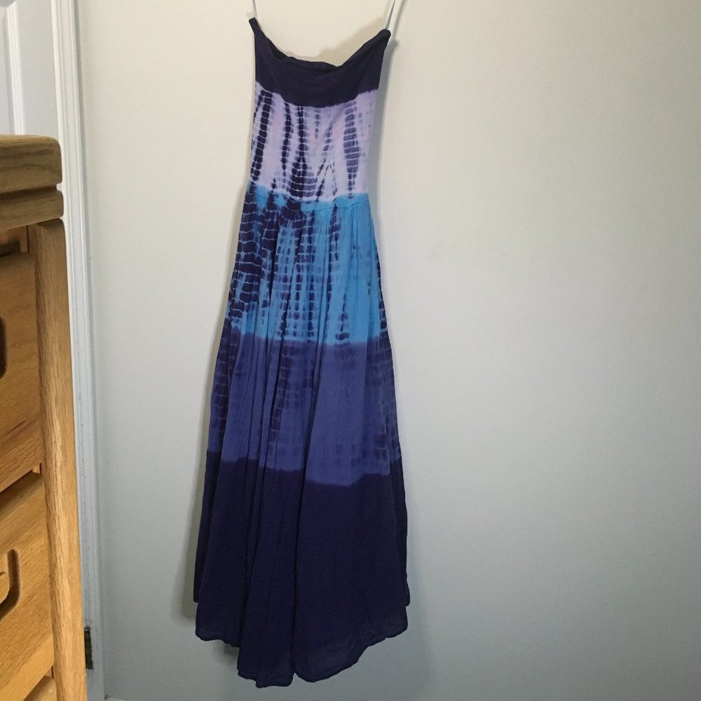 Bandeau Tie Dye Maxi  Dress